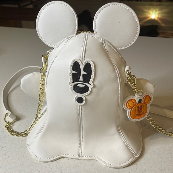 Loungefly Handbags - BNWOT Loungefly Mickey Halloween Ghost Crossbody Glow in the Dark Purse